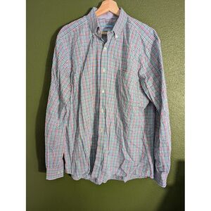J McLaughlin‎ Christmas Plaid Cotton Long Sleeve Button-Up Shirt Size XL